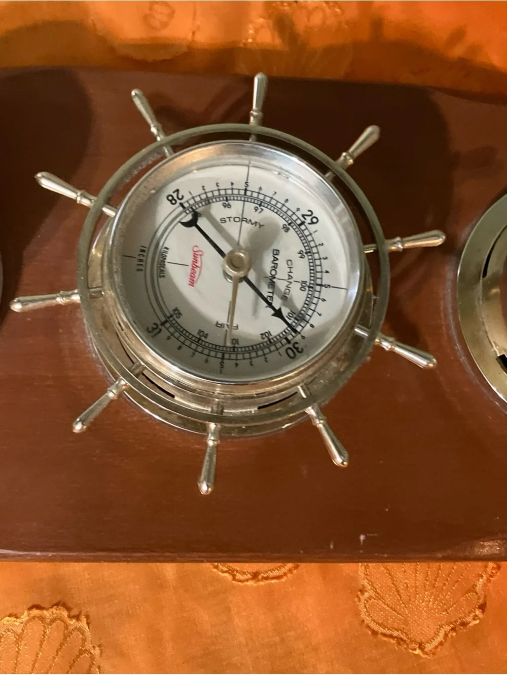Vintage Sunbeam Nautical Weather Station Barometer, Temperature, Humidity